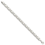 FJC Finejewelers 925 Sterling Silver Fancy Polished and Satin XO Bracelet 8 Inches x 9 mm