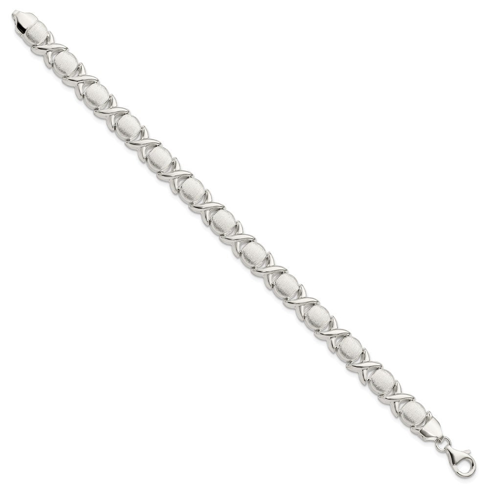 FJC Finejewelers 925 Sterling Silver Fancy Polished and Satin XO Bracelet 8 Inches x 9 mm