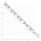 FJC Finejewelers 925 Sterling Silver Fancy Polished and Satin X and O Bracelet 8 Inches x 8 mm