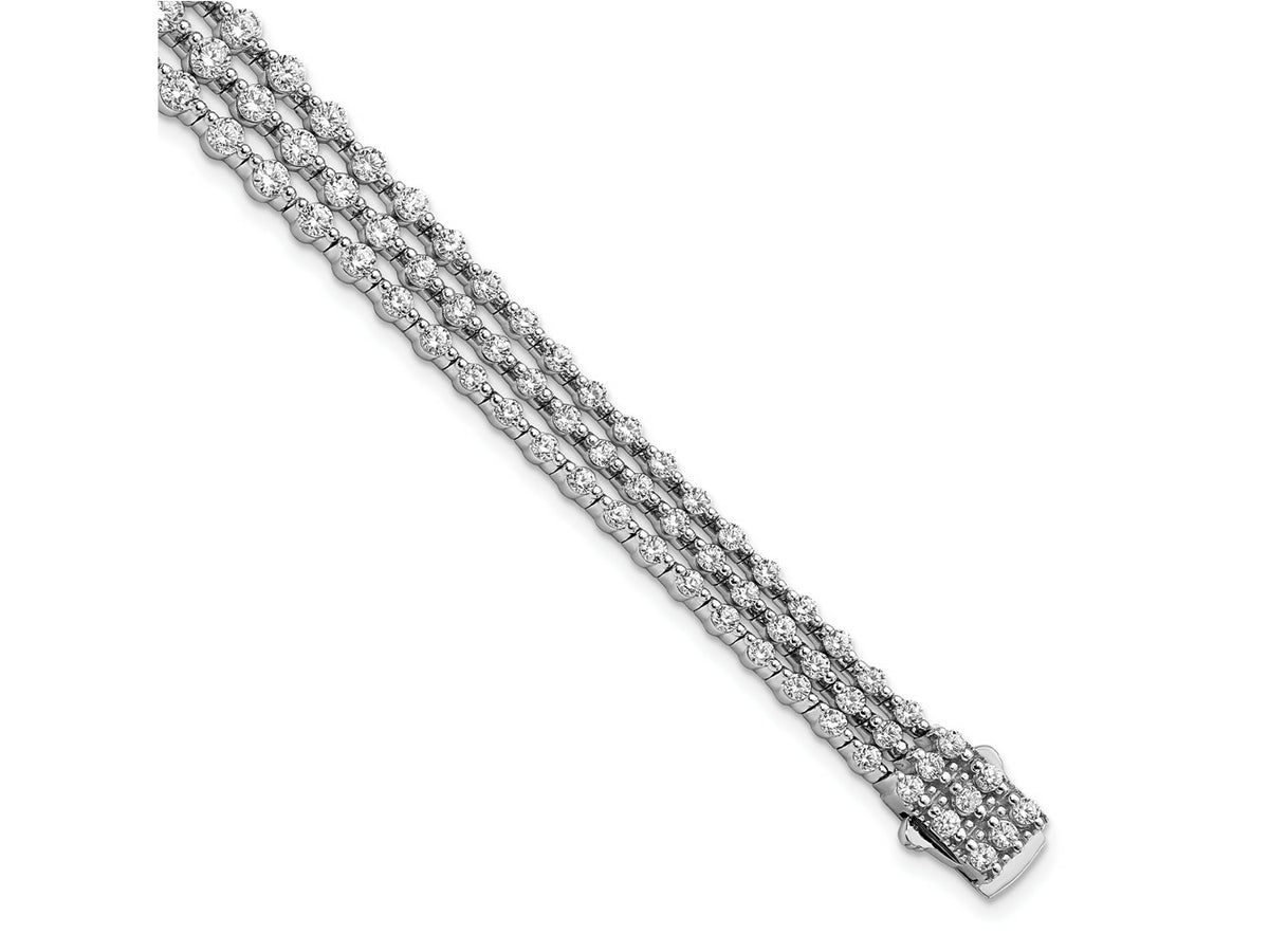 FJC Finejewelers 925 Sterling Silver CZ Tennis Bracelet  CZ 3 Strand 117 Stone 8 Inches x 9.76 mm