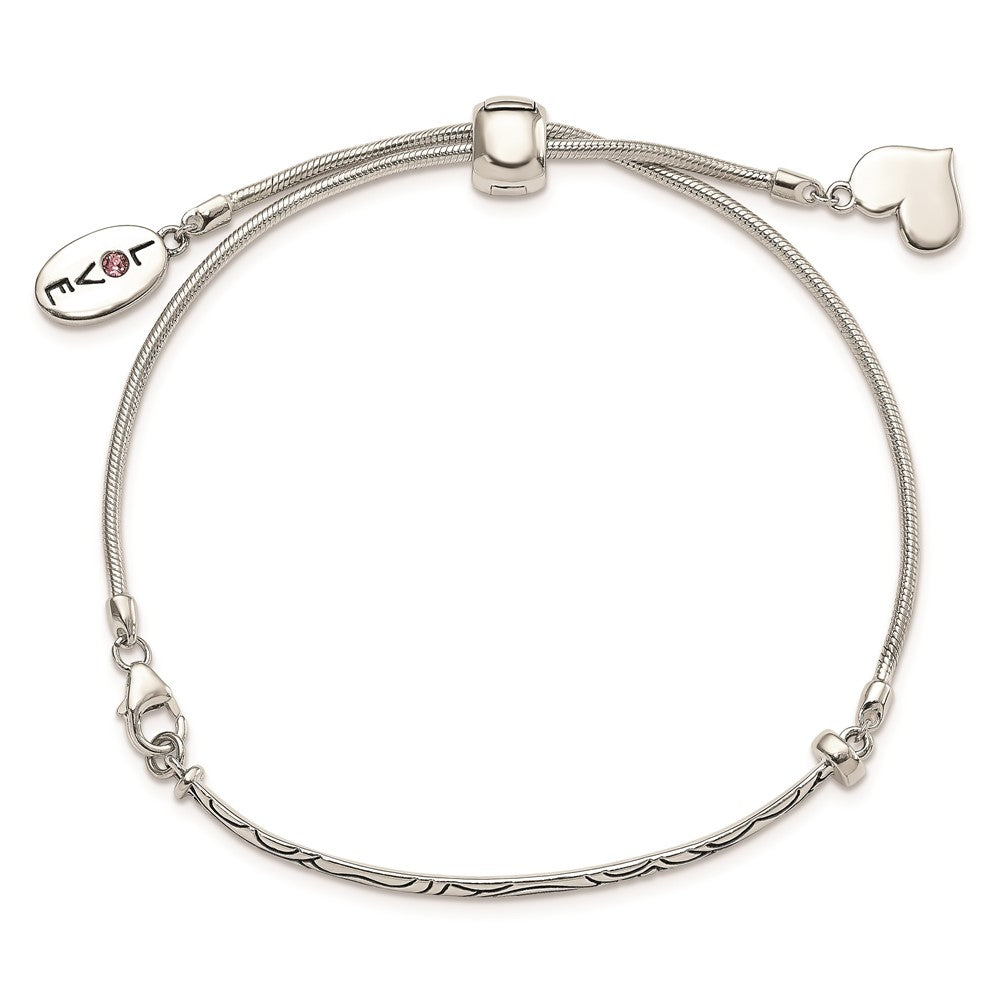 FJC Finejewelers 925 Sterling Silver Adjustable and Stretch and Wrap Antiqued Crystal Love Heart Bracelet