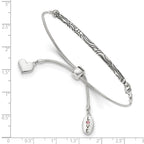 FJC Finejewelers 925 Sterling Silver Adjustable and Stretch and Wrap Antiqued Crystal Love Heart Bracelet