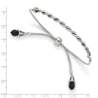 FJC Finejewelers 925 Sterling Silver Adjustable Stretch Wrap Antiqued Reflections Blue Crystal Bracelet 9 in