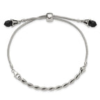 FJC Finejewelers 925 Sterling Silver Adjustable Stretch Wrap Antiqued Reflections Blue Crystal Bracelet 9 in