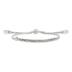 FJC Finejewelers 925 Sterling Silver Adjustable Antiqued Reflections Clear Briolette Crystal Bracelet