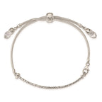 FJC Finejewelers 925 Sterling Silver Adjustable Antiqued Reflections Clear Briolette Crystal Bracelet