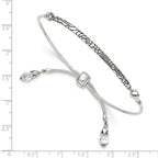 FJC Finejewelers 925 Sterling Silver Adjustable Antiqued Reflections Clear Briolette Crystal Bracelet
