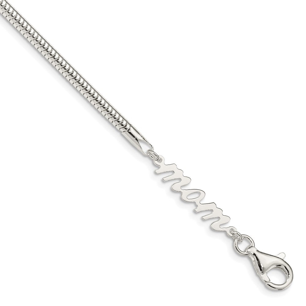 FJC Finejewelers 925 Sterling Silver Bracelets with Station MOM Bracelet 7.5 Inches x 2.85 mm