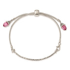 FJC Finejewelers 925 Sterling Silver Adjustable Antiqued Pink Crystal Briolette Adjustable Bracelet