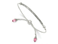FJC Finejewelers 925 Sterling Silver Adjustable Antiqued Pink Crystal Briolette Adjustable Bracelet