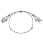 FJC Finejewelers 925 Sterling Silver Adjustable Antiqued Crystal Briolette Adjustable Bracelet
