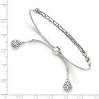 FJC Finejewelers 925 Sterling Silver Adjustable Antiqued Filigree Drops Adjustable Bracelet