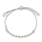 FJC Finejewelers 925 Sterling Silver Adjustable Antiqued Crystal Tassel Adjustable Bracelet