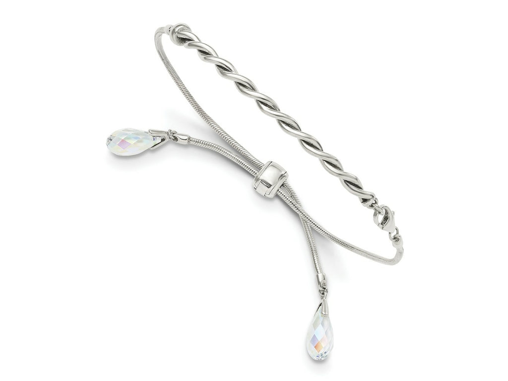 FJC Finejewelers 925 Sterling Silver Adjustable Antiqued Crystal Tassel Adjustable Bracelet