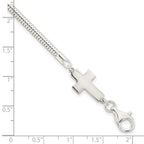 FJC Finejewelers 925 Sterling Silver Sideways Cross Bracelet 7.5 Inches