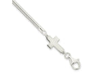 FJC Finejewelers 925 Sterling Silver Sideways Cross Bracelet 7.5 Inches