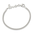 FJC Finejewelers 925 Sterling Silver LOVE Bracelet 7.5 Inches x 9.5 mm