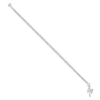 FJC Finejewelers 925 Sterling Silver Hand Made Figaro Palm Tree Anklet 9 Inches x 12 mm