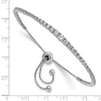 FJC Finejewelers 925 Sterling Silver CZ Rhodium Plated CZ 67 Stone 5 to 9 inch Adjustable Bracelet