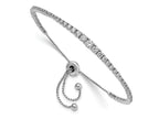 FJC Finejewelers 925 Sterling Silver CZ Rhodium Plated CZ 67 Stone 5 to 9 inch Adjustable Bracelet