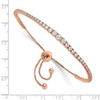 FJC Finejewelers 925 Sterling Silver CZ Rose-tone CZ 5 to 9in Adjustable Bracelet