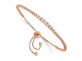 FJC Finejewelers 925 Sterling Silver CZ Rose-tone CZ 5 to 9in Adjustable Bracelet