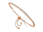 FJC Finejewelers 925 Sterling Silver CZ Rose-tone CZ 5 to 9in Adjustable Bracelet