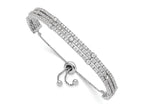 FJC Finejewelers 925 Sterling Silver CZ Rhodium Plated CZ 5 to 9 inch Adjustable Bracelet