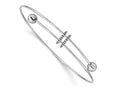 FJC Finejewelers 925 Sterling Silver Rhodium Plated Polished Expandable Bangle