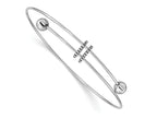 FJC Finejewelers 925 Sterling Silver Rhodium Plated Polished Expandable Bangle