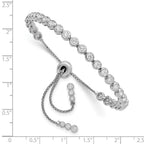 FJC Finejewelers 925 Sterling Silver Box Rhodium Plated CZ 35 Stone Polished Adjustable Bracelet 4.33 mm