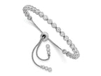 FJC Finejewelers 925 Sterling Silver Box Rhodium Plated CZ 35 Stone Polished Adjustable Bracelet 4.33 mm