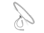 FJC Finejewelers 925 Sterling Silver Box Rhodium Plated CZ 44 Stone Polished Adjustable Bracelet 3.62 mm