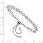 FJC Finejewelers 925 Sterling Silver Box Rhodium Plated CZ 26 Stone Adjustable Bracelet 4.92 mm