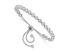 FJC Finejewelers 925 Sterling Silver Box Rhodium Plated CZ 26 Stone Adjustable Bracelet 4.92 mm