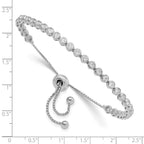 FJC Finejewelers 925 Sterling Silver Box Rhodium Plated CZ Adjustable Bracelet 3.87 mm