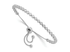 FJC Finejewelers 925 Sterling Silver Box Rhodium Plated CZ Adjustable Bracelet 3.87 mm
