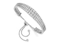 FJC Finejewelers 925 Sterling Silver Graduated CZ 3 Strand Adjustable Bracelet 10.5 mm