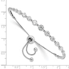 FJC Finejewelers 925 Sterling Silver Graduated CZ Adjustable 5in-8.75in Bracelet 5.3 mm