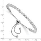 FJC Finejewelers 925 Sterling Silver CZ 39 Stone Adjustable Bracelet 3.41 mm