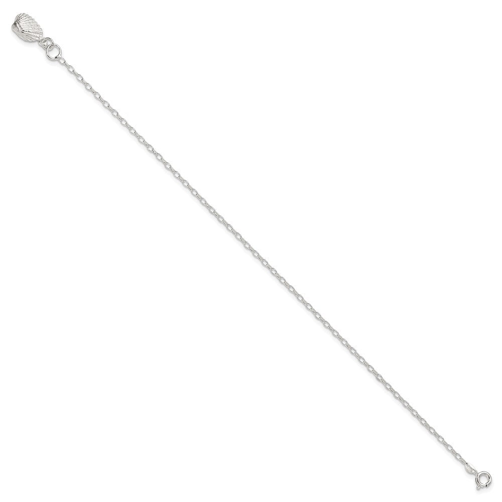 FJC Finejewelers 925 Sterling Silver Hand Made Rolo Shell Anklet 9 Inches x 12 mm