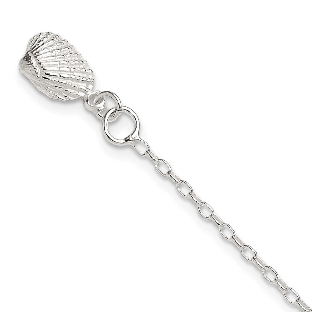 FJC Finejewelers 925 Sterling Silver Hand Made Rolo Shell Anklet 9 Inches x 12 mm