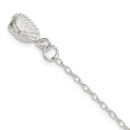 FJC Finejewelers 925 Sterling Silver Hand Made Rolo Shell Anklet 9 Inches x 12 mm