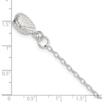 FJC Finejewelers 925 Sterling Silver Hand Made Rolo Shell Anklet 9 Inches x 12 mm