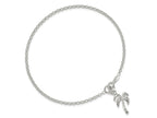 FJC Finejewelers 925 Sterling Silver Hand Made Rolo Palm Tree Anklet 9 Inches x 12 mm