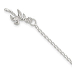FJC Finejewelers 925 Sterling Silver Hand Made Link Palm Tree Anklet 9 Inches x 12 mm