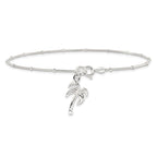 FJC Finejewelers 925 Sterling Silver Hand Made Other Chain Palm Tree Anklet 9 Inches x 12 mm