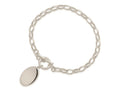 FJC Finejewelers 925 Sterling Silver Fancy Oval Disc Bracelet 7 Inches x 21 mm