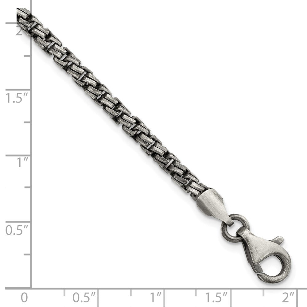 FJC Finejewelers 925 Sterling Silver Link Antiqued Brushed Bracelet 8 Inches x 3.5 mm