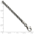 FJC Finejewelers 925 Sterling Silver Antiqued Polished Rope Bracelet 8 Inches x 3.55 mm
